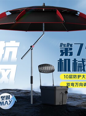 钓鱼伞2025新款加厚万向户外遮阳防雨大钓伞抗强风垂钓专用拐杖伞