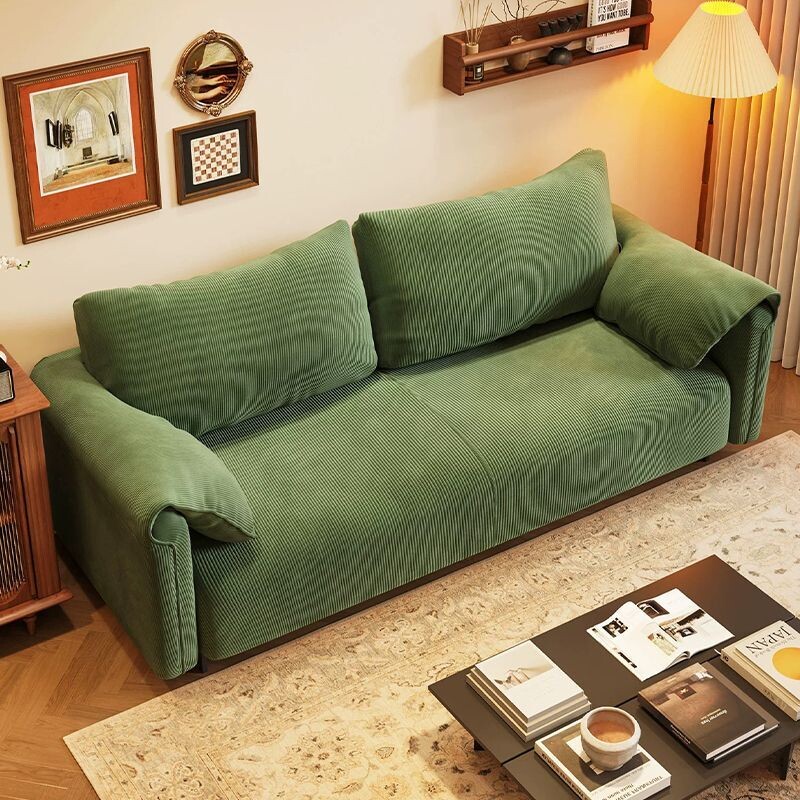 沙发客厅民宿出租房小户型双三人位新款大象耳朵懒人直排布艺沙发