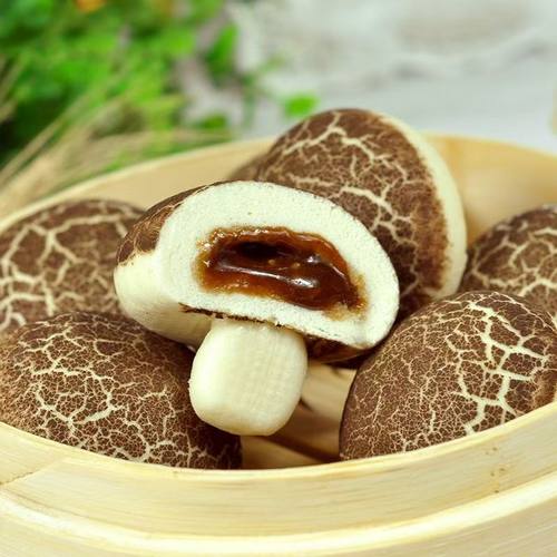 蘑菇包子点心早餐半成品红糖馒头