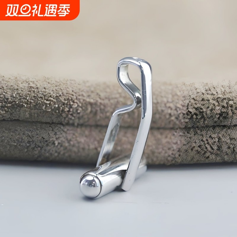 925纯银袖扣底座手工DIY袖扣材料千秋架S925银饰品配件纯银