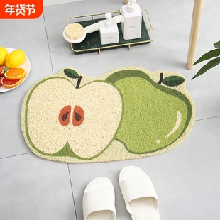 卡通水果丝圈防水门垫宠物浴室儿童脚垫进门PVC防滑地垫入户门