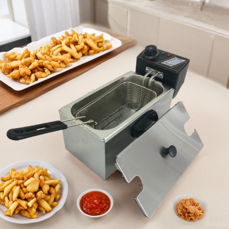 油炸锅家用炸薯条机油炸炉商用电定时油炸机小炸锅摆摊炸串锅