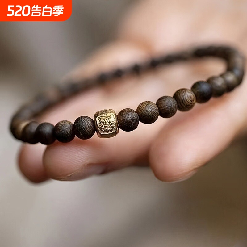 沉木老料轧机拉姆檀香手工手串复古风国风简约
