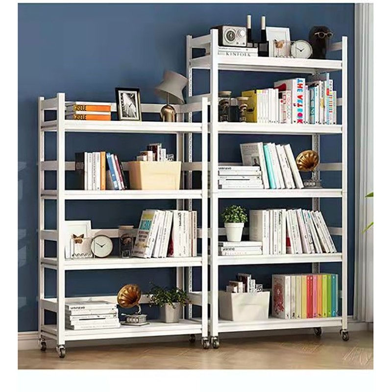 高碳钢书架白色带围栏铁艺儿童玩具架图书馆客厅书柜货架收纳架子,住宅家具,书架,淘宝优惠券,粉丝福利购,淘宝优惠卷