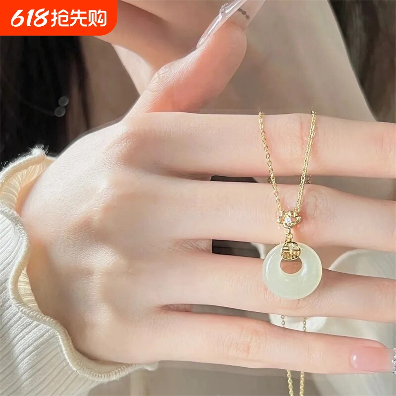 新中式福运平安扣项链女福字吊坠送闺蜜女友妈妈礼物中国风小众