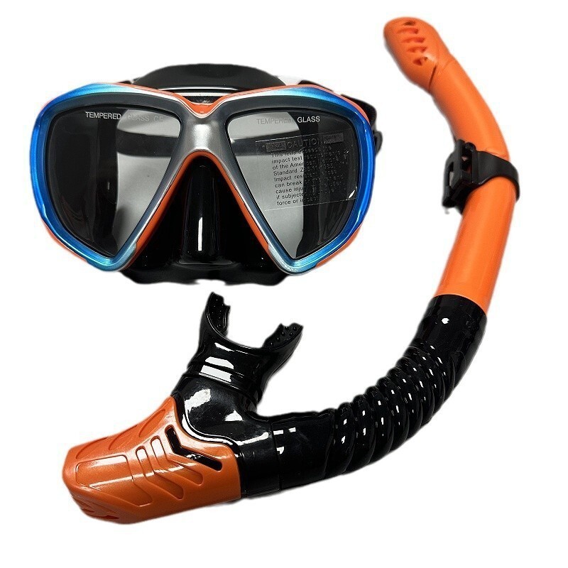 新款潜水镜大框高清 成年浮潜面镜钢化玻璃 液态硅胶面罩潜水装备