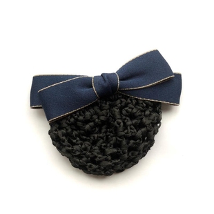 韩版 牛仔加厚带网兜盘发服务员护士上班职业女发夹头花弹簧精致