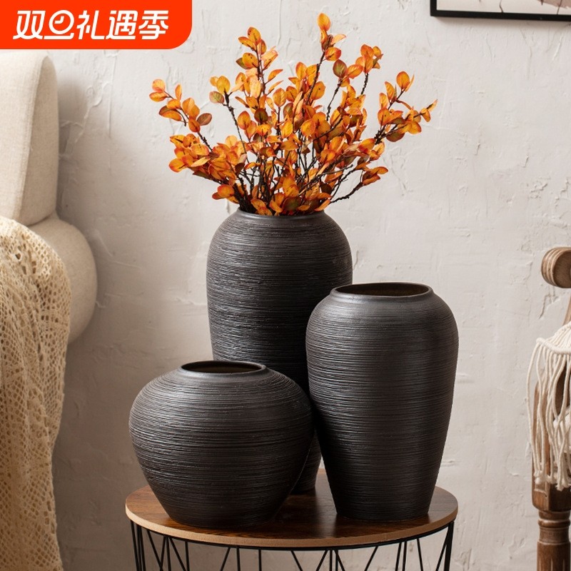 景德镇极简北欧风台面纯色创意陶瓷花瓶日式干花水培家居装饰摆件