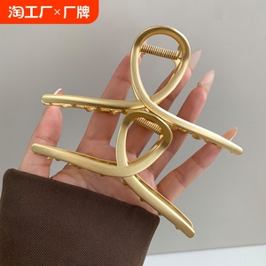 盘发高级感发饰大号鲨鱼夹女神气质发量多抓夹发夹百搭丸子头发抓