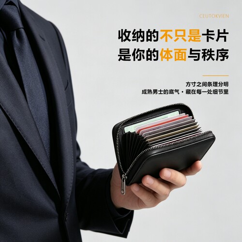 卡包证件收纳包2026新款男士多卡位防盗刷装银男款大学生零钱保护