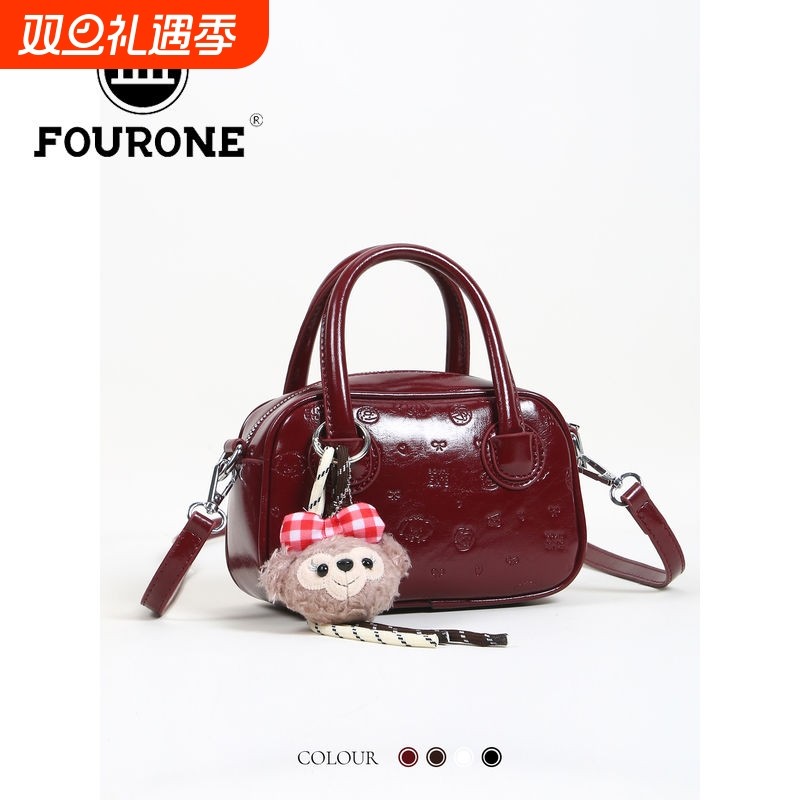 小众高级感可爱压花手提包包女复古百搭流行单肩斜挎包潮新款