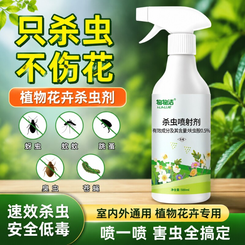 百虫清喷蔬菜果树植物花卉红蜘蛛蚧壳蚜月季花病虫害常用药无机肥