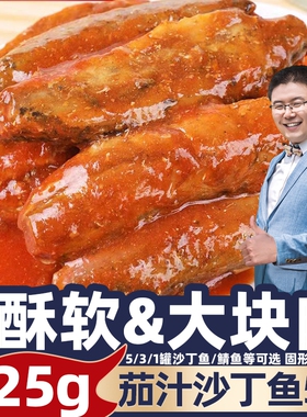 茄汁鲭鱼獾头425g/罐深海鱼即食下饭番茄沙丁鱼海鲜鱼肉速食户外