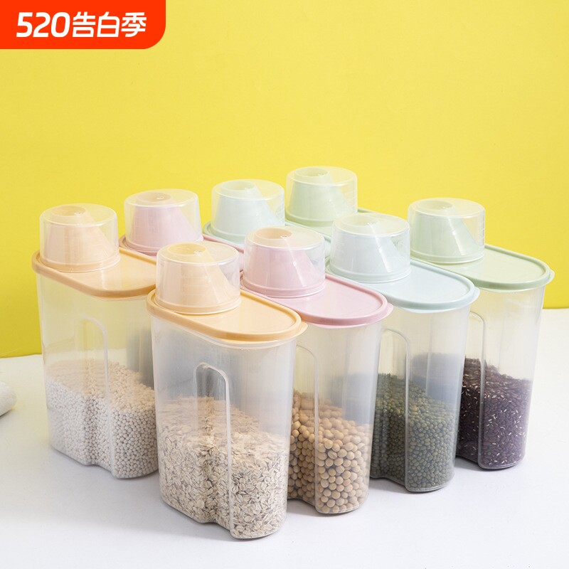 家用杂粮密封罐厨房食品储物罐 塑料储存罐干果收纳罐零食收纳盒