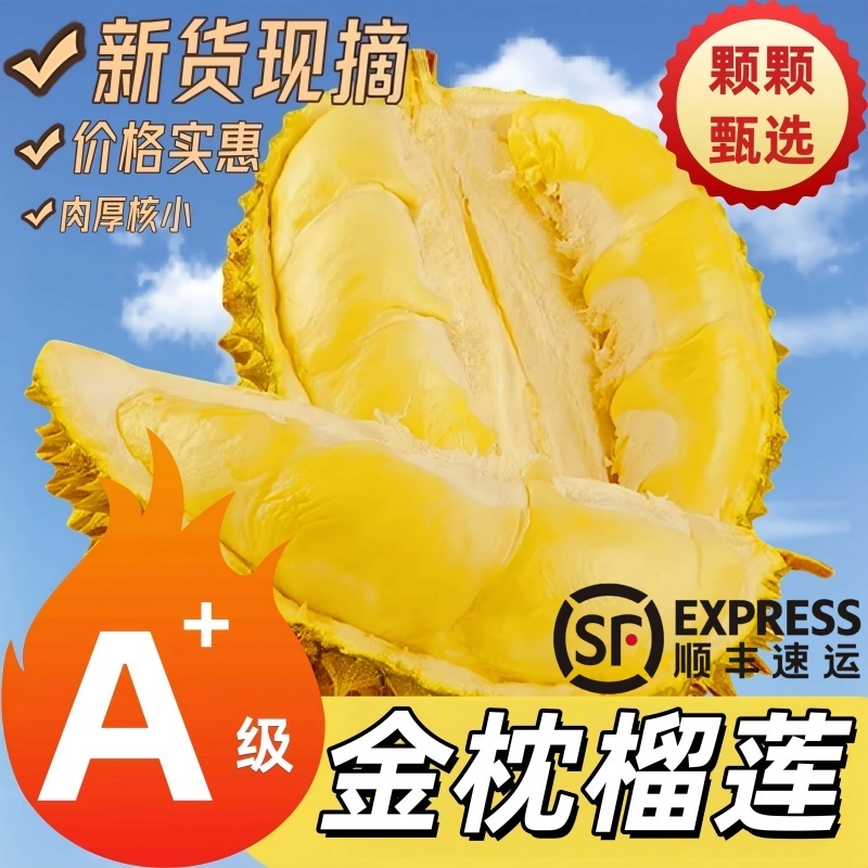 泰国金枕榴莲当季新鲜果实饱满老树种植整果批发应季热带水果