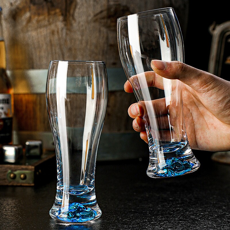 2025新款蓝山精酿啤酒杯高档轻奢水晶玻璃大容量水杯扎啤杯饭店用