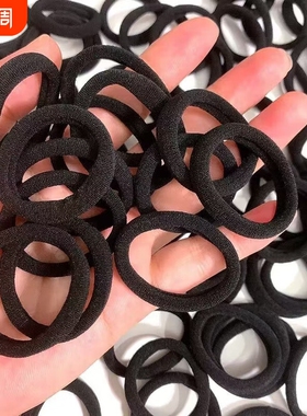 高弹力加粗发绳女大号黑色皮套耐用不伤发头绳简约百搭发饰橡皮筋