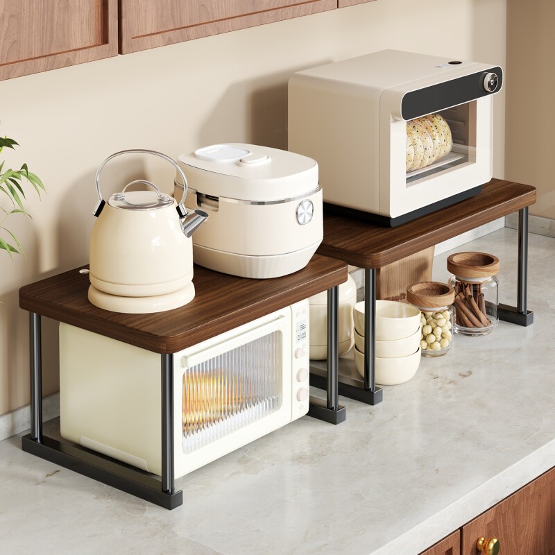 实木厨房微波炉架置物架多功能多层架橱柜台面烤箱堆叠放置架分层
