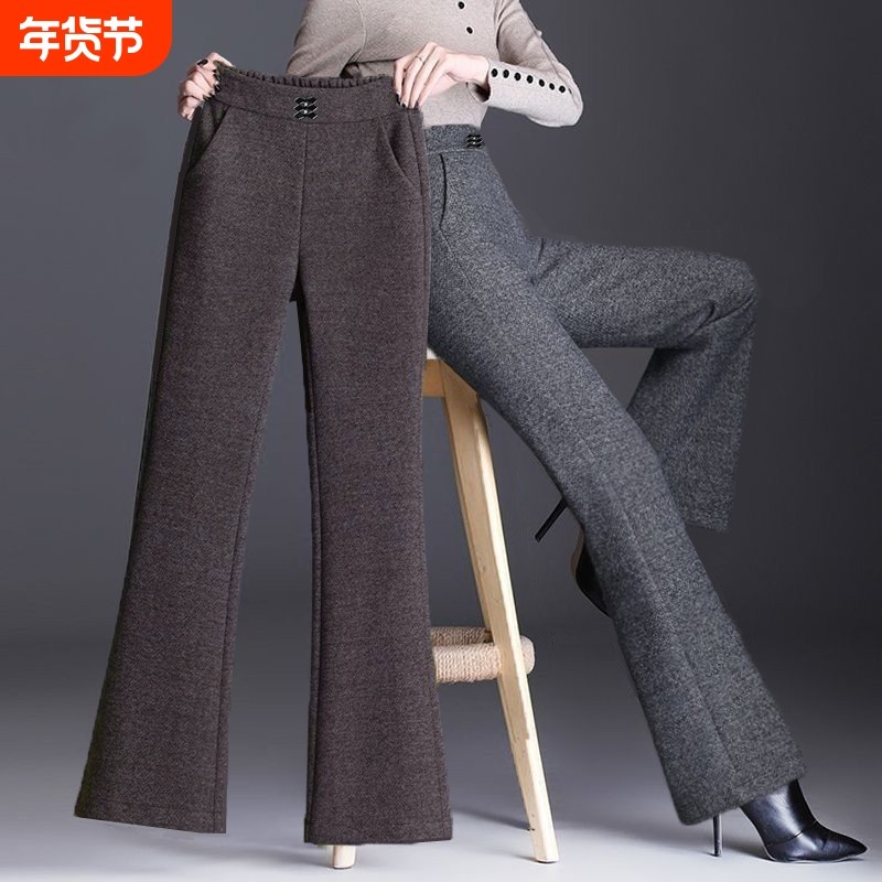 喇叭裤子女秋冬2025新款妈妈休闲裤大码微喇裤子显瘦爆款女裤加绒,女装/女士精品,中老年女装,淘宝优惠券,粉丝福利购,淘宝优惠卷