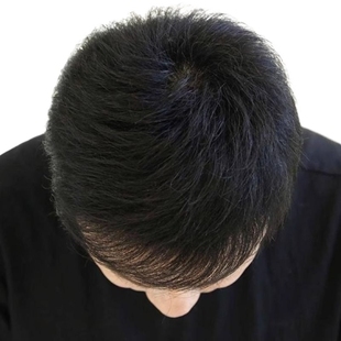 真发发丝寸头蓬松 短发透气全真自然毛寸中老年全头套式 男士 假发款