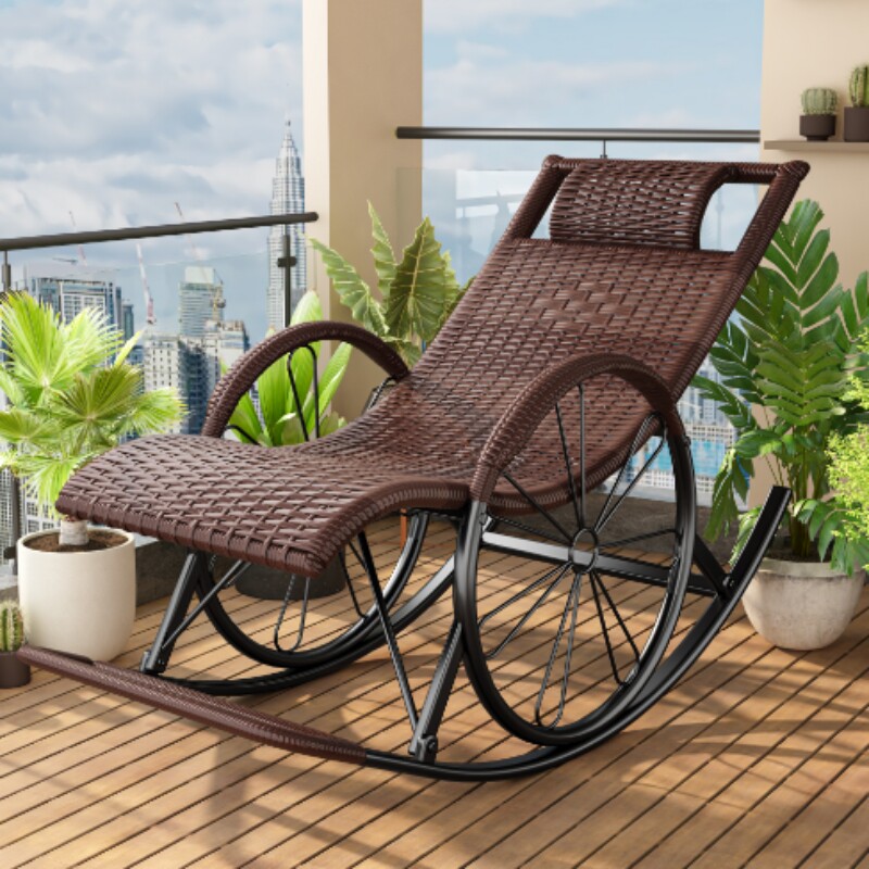 懒人摇椅躺椅可睡觉摇摇椅老爷椅庭院夏天休闲藤椅阳台客厅逍遥椅