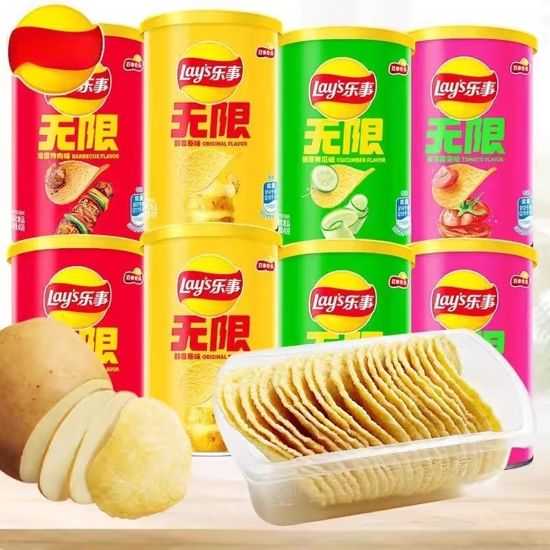 无限薯片40g罐装黄瓜原味学生党小零食休闲食品小吃整箱批发