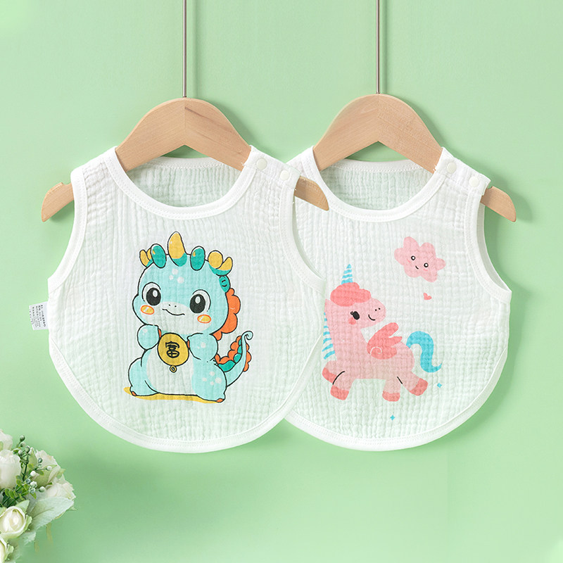 肚兜婴儿夏季纯棉薄款宝宝纱布背心式连腿护肚兜兜四季新生儿半背