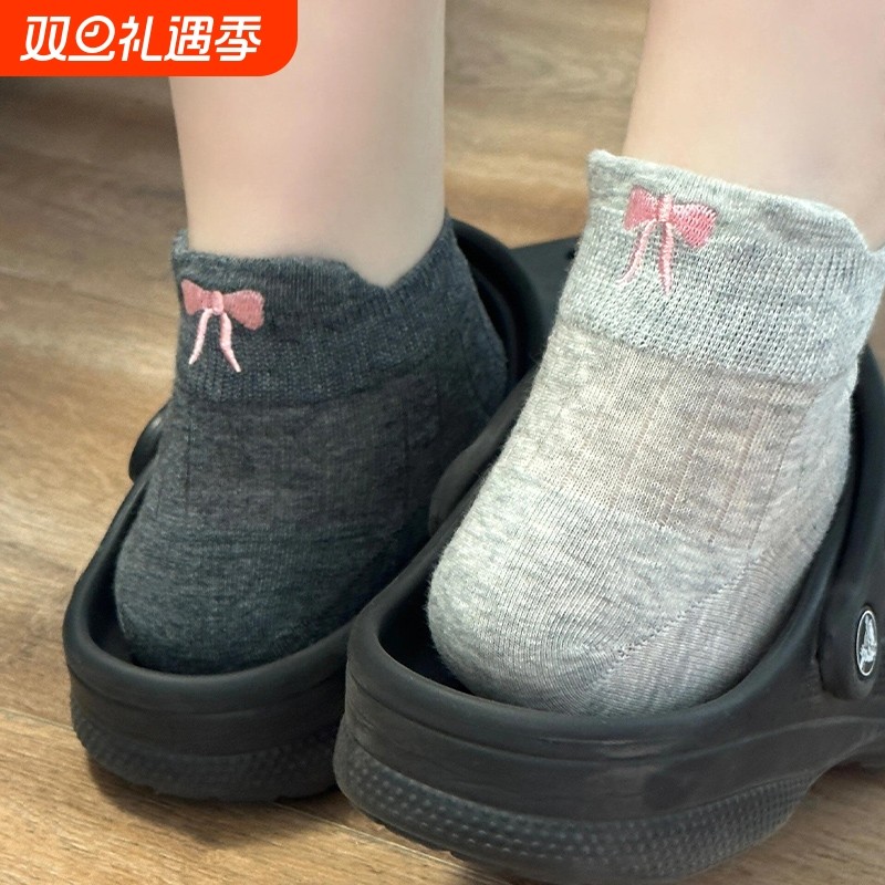 袜子女款芭蕾风短袜夏季薄款纯棉袜日系可爱夏天白色网眼袜短筒