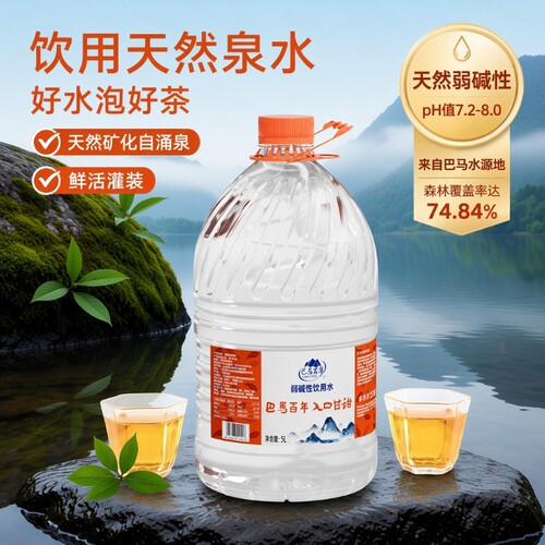 巴马百年饮用天然矿泉水弱碱性饮用水山泉水正品5L2桶上门巴马水