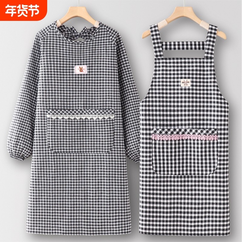 罩衣女新款长袖摆摊围裙厨房家用美容大人年轻款上班专用棉工作服,家庭/个人清洁工具,围裙,淘宝优惠券,粉丝福利购,淘宝优惠卷