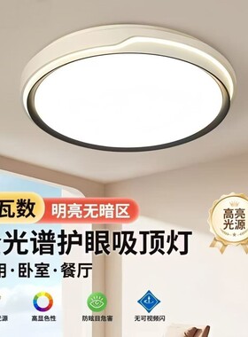 卧室灯吸顶灯2025年新款客厅灯现代简约LED主卧灯遥控语音家用