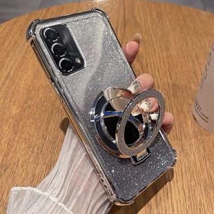 闪粉磁吸支架适用OPPOA93手机壳气囊防摔FindX7Ultra保护套高级感11硅胶10全包9防摔8透明7网红6软壳女