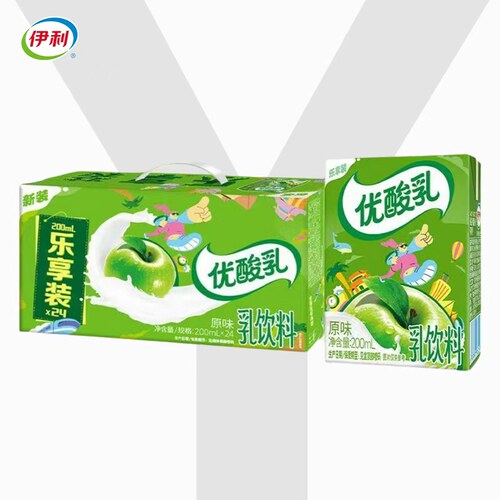 7月产伊利优酸乳原味200ml*24盒学生饮料盒装酸甜饮料口感浓郁S2