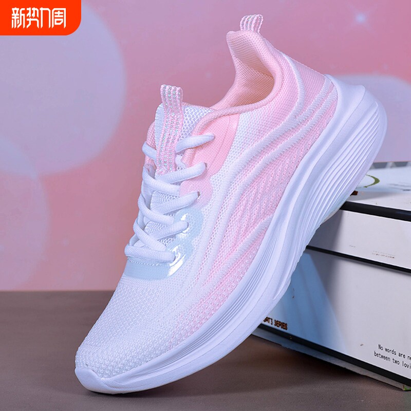 欧伦啄木鸟运动鞋女鞋2026春季新款网面休闲鞋轻便软底鞋减震跑步