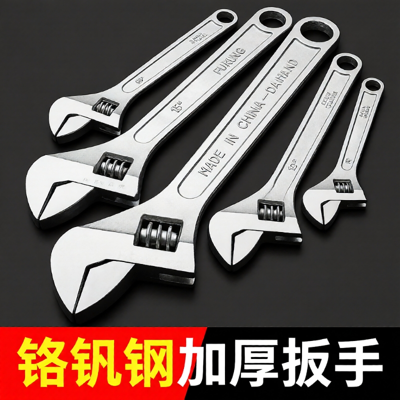 工业级管钳工专用活口扳手多功能