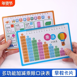 九九乘法表学习神器乘法口诀表除法卡片小学乘除法拼音减法分解
