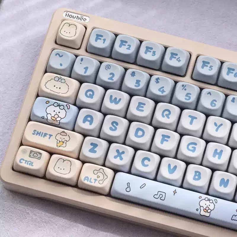 乐队小狗键盘键帽可爱MOA高度机械键帽87键宁芝HI75 68 98 99 104