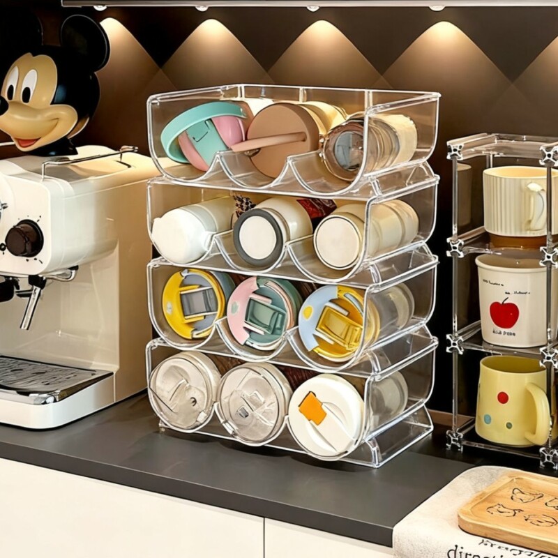 杯子收纳置物架桌面茶杯保温杯架子大容量收纳架餐边柜水杯架分层