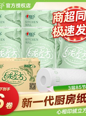 心相印厨房纸绒立方擦油吸水大卷纸一次性懒人抹布擦手可水洗抹布