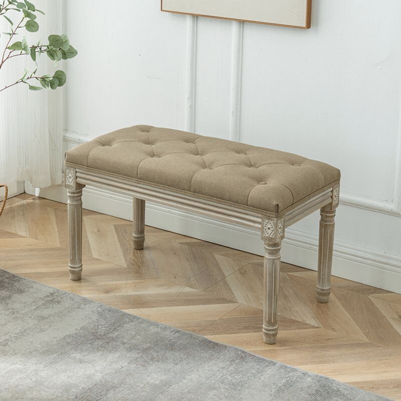 c美式实木换鞋凳复古雕花长凳餐桌凳婚纱影楼钢琴凳民宿床尾凳家