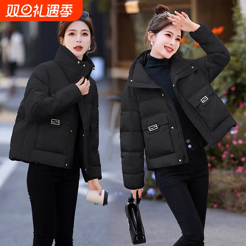 户外韩版立领白鸭绒羽绒服女短款冬装新款高级感欧货时尚加厚保暖