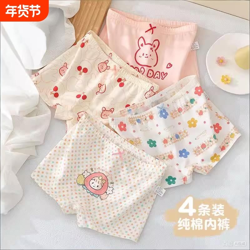 女童内裤棉女孩平角裤全棉儿童宝宝四角短裤中大童打底裤纯棉抗菌,童装/婴儿装/亲子装,内裤,淘宝优惠券,粉丝福利购,淘宝优惠卷