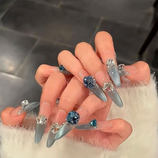 卡佩尔纯手工穿戴甲高级感轻奢2025新款猫眼爆闪法式美甲收纳盒