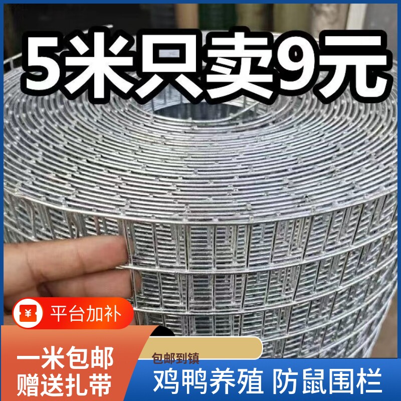 钢丝网镀锌铁丝网养鸡围栏隔离网养殖抹墙网栅栏鸡笼网防护宠物