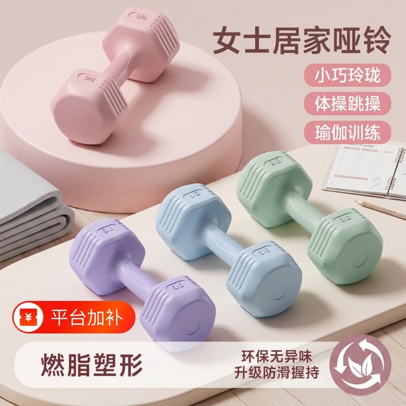 小哑铃瑜伽瘦女士健身初减肥锻炼力量可调节训练实心小巧重量肩背