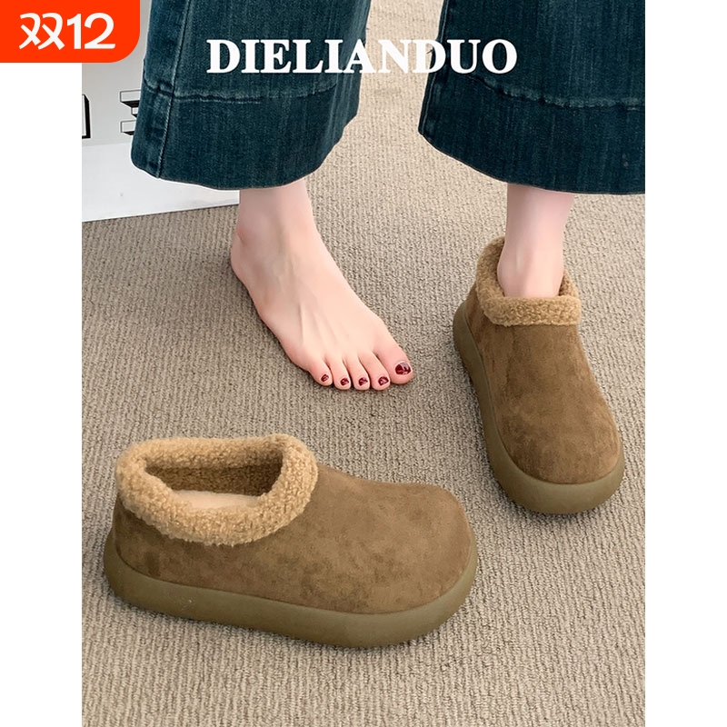 小土豆勃肯鞋女款2025新款秋冬季全包皮毛一体加绒加厚保暖棉鞋子
