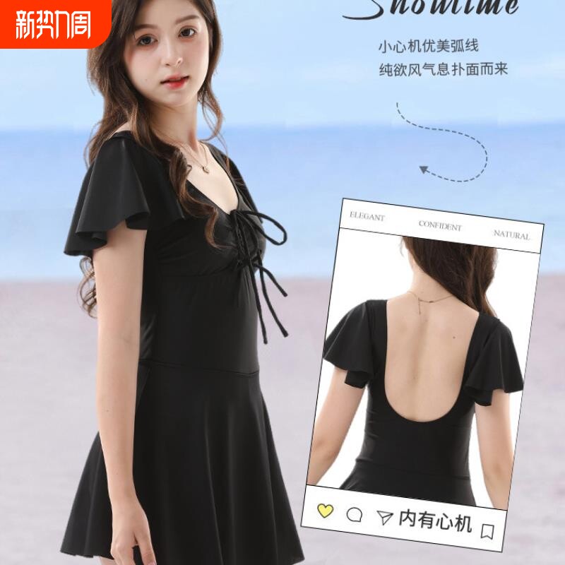 泳衣微胖女孩2025新款游泳衣女士高级感温泉连体保守高弹性速干