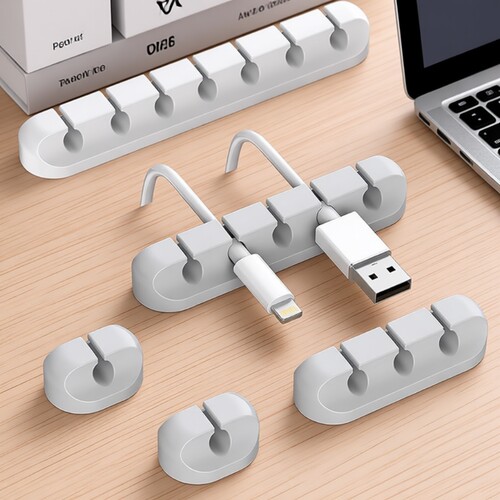 数据线收纳桌面理线器充电线固定神器手机硅胶卡扣耳机集线器网线