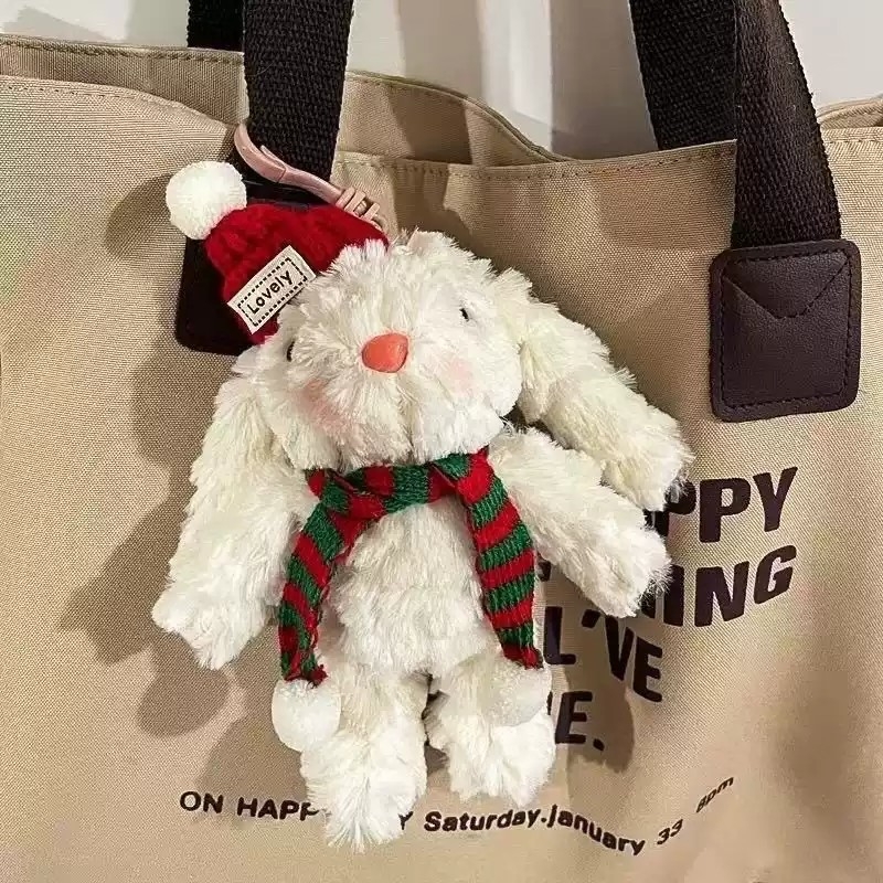 新品废土风垂耳兔子汽车钥匙扣挂件可爱毛绒玩偶包包小挂饰礼物