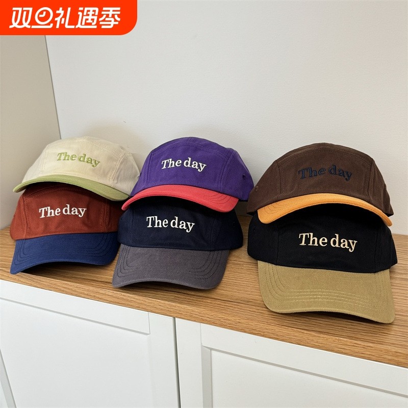 美式街头男帽子时尚撞色拼接遮阳棒球帽女夏季防晒嘻哈宽檐鸭舌帽